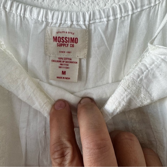 Mossimo Supply Co White Cotton Boho Peplum Cami Top Size M - Picture 2 of 3